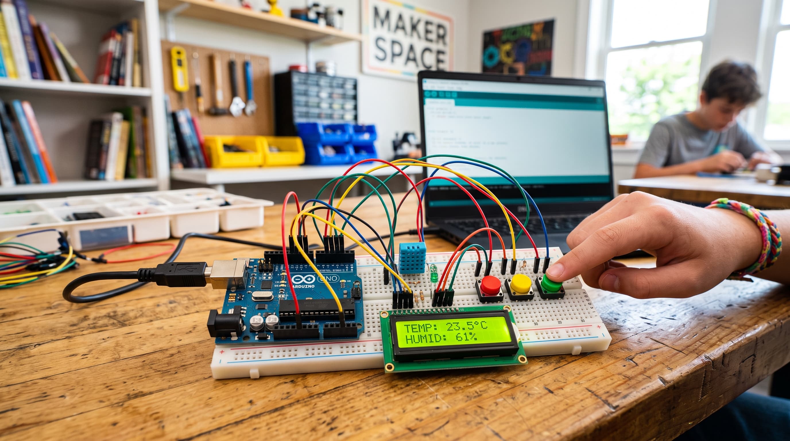 Arduino DHT11 ve LCD Ekranlı Akıllı Hava İstasyonu Yapımı