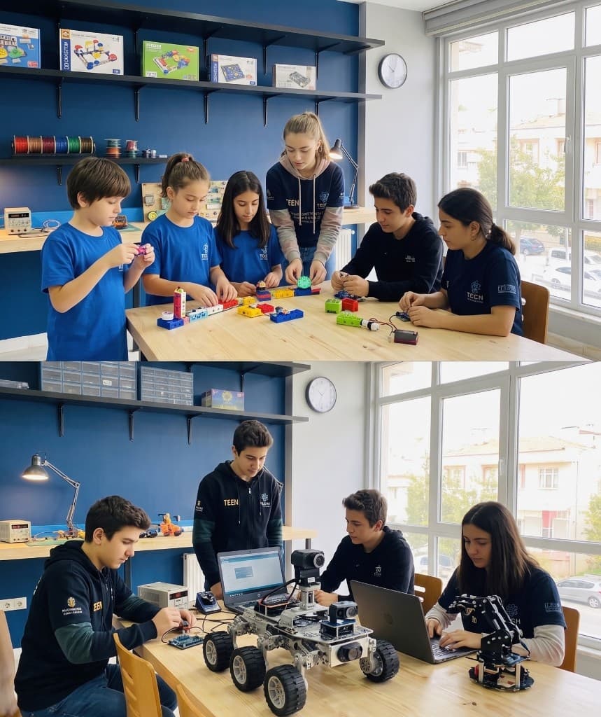 Elektronik ve robotik proje geliştiren Pro Maker öğrencileri
